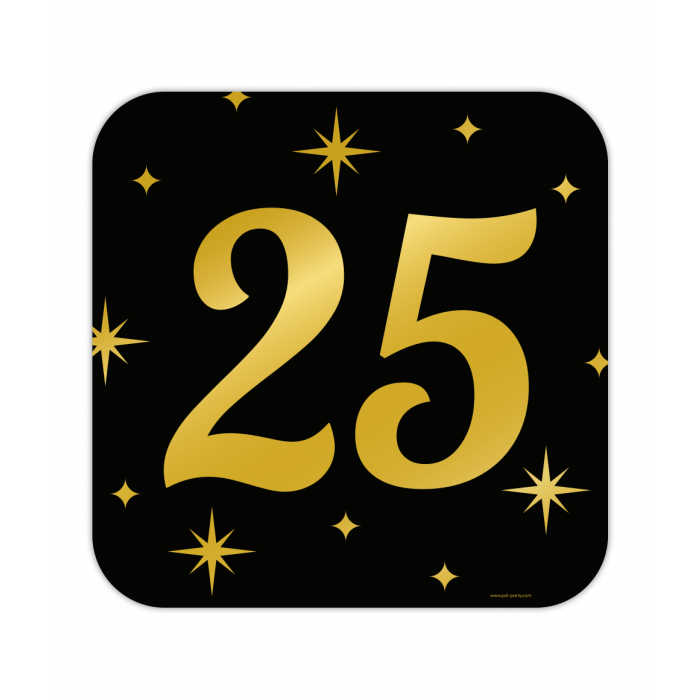 Huldeschild Zwart/Goud - 25 Jaar