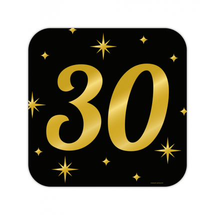 Huldeschild Zwart/Goud - 30 Jaar