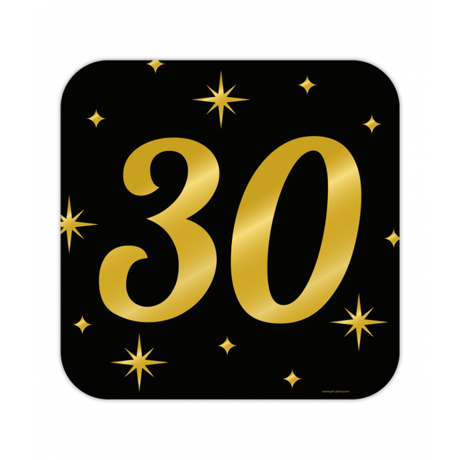 Huldeschild Zwart/Goud - 30 Jaar
