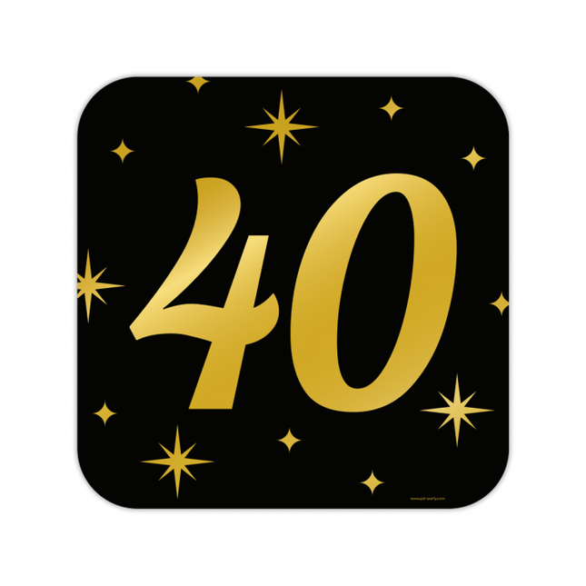 Huldeschild Zwart/Goud - 40 Jaar