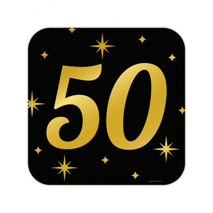 Huldeschild Zwart/Goud - 50 Jaar