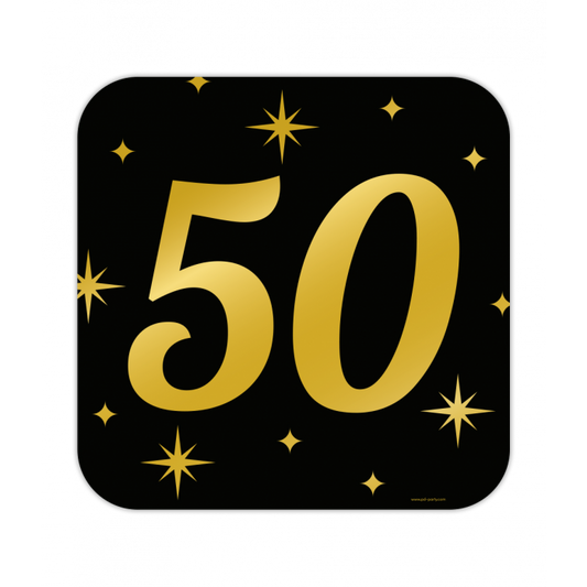 Huldeschild Zwart/Goud - 50 Jaar