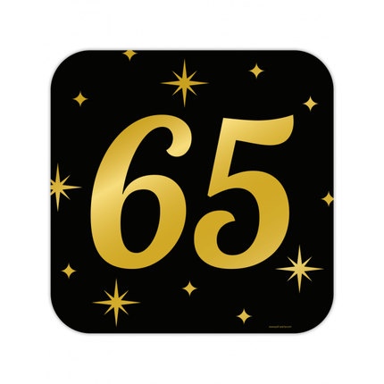 Huldeschild Zwart/Goud - 65 Jaar
