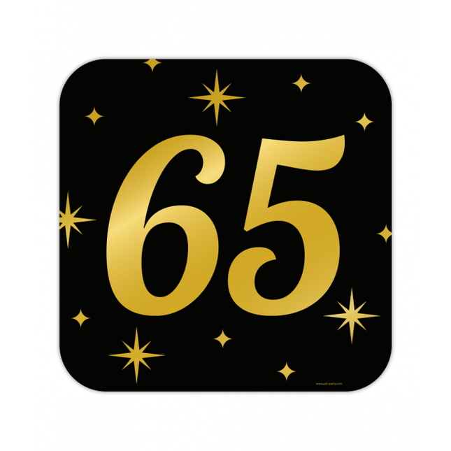 Huldeschild Zwart/Goud - 65 Jaar