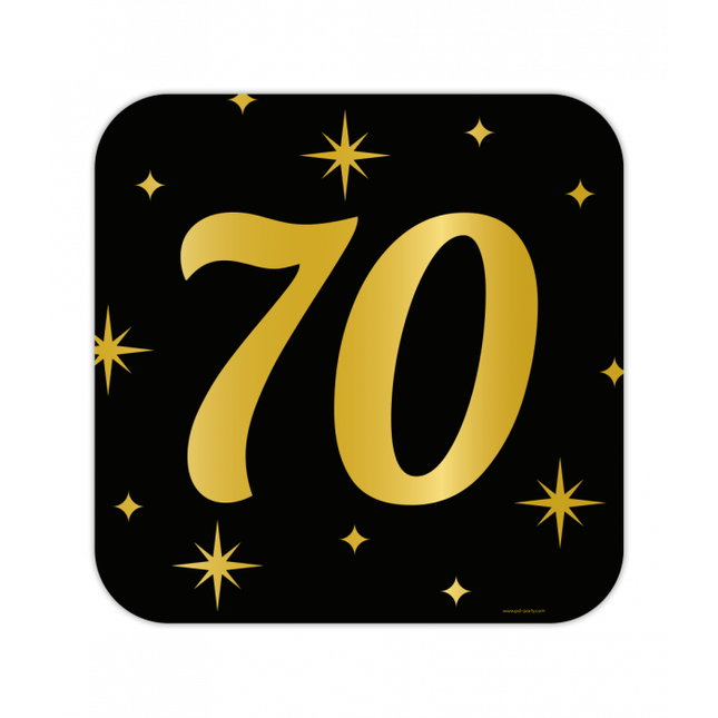 Huldeschild Zwart/Goud - 70 Jaar