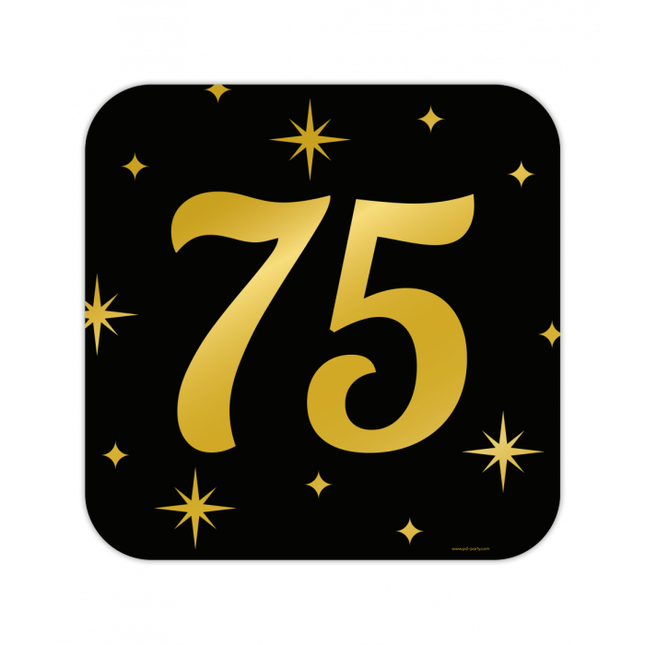Huldeschild Zwart/Goud - 75 Jaar
