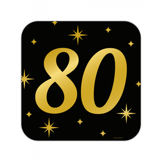 Huldeschild Zwart/Goud - 80 Jaar