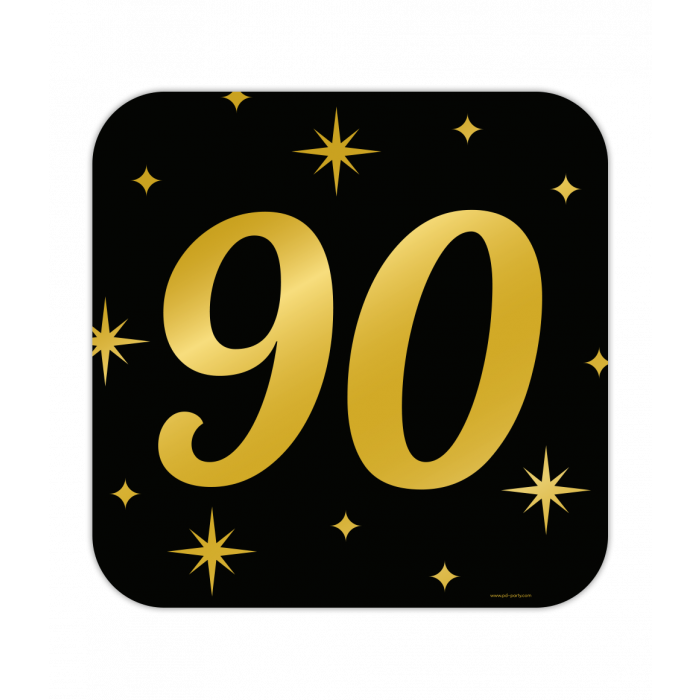 Huldeschild Zwart/Goud - 90 Jaar