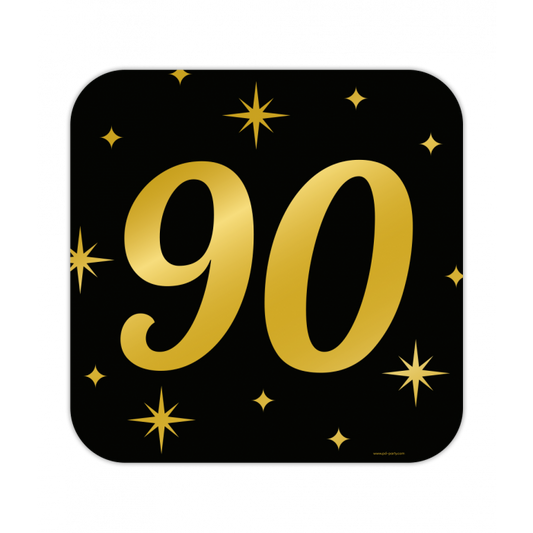 Huldeschild Zwart/Goud - 90 Jaar