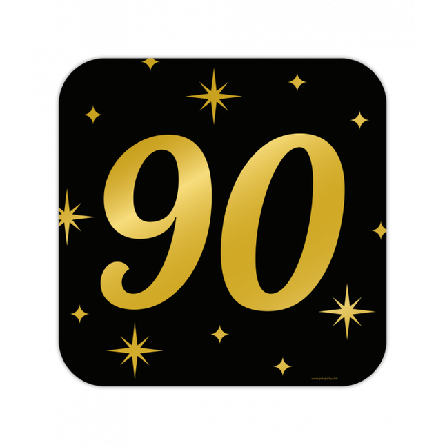 Huldeschild Zwart/Goud - 90 Jaar