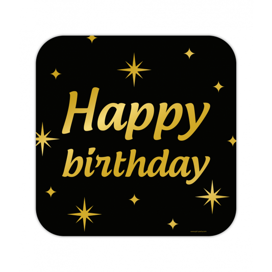 Huldeschild Zwart/Goud - Happy Birthday