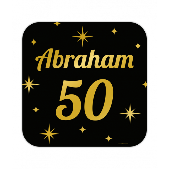 Huldeschild Zwart/Goud - 50 Jaar Abraham