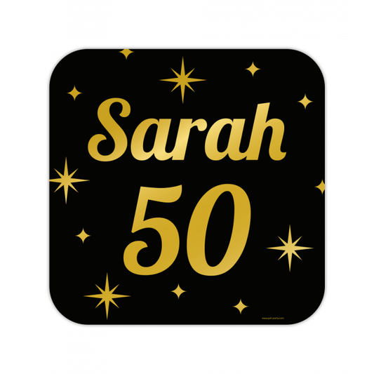 Huldeschild Zwart/Goud - 50 Jaar Sarah