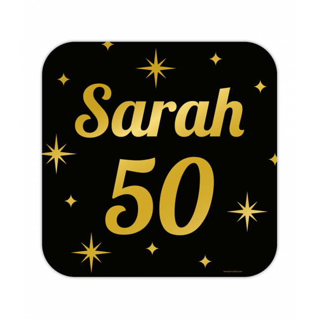 Huldeschild Zwart/Goud - 50 Jaar Sarah