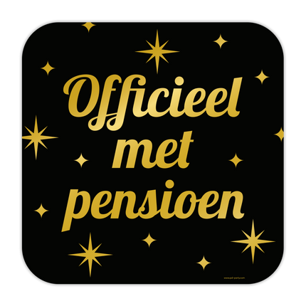 Huldeschild Zwart/Goud - Officieel met Pensioen