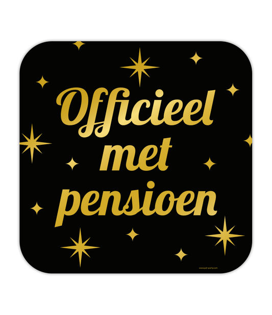 Huldeschild Zwart/Goud - Officieel met Pensioen