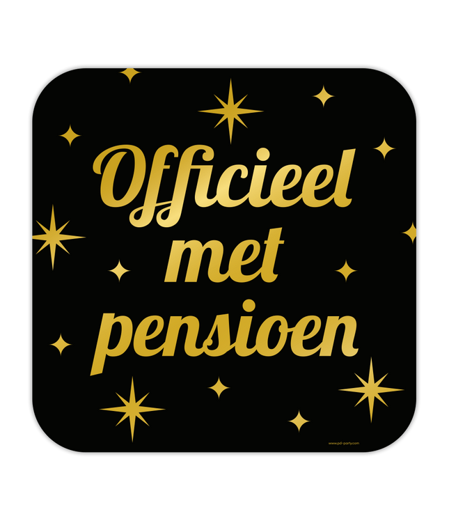 Huldeschild Zwart/Goud - Officieel met Pensioen