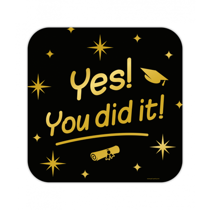 Huldeschild Zwart/Goud - Yes! You did it!