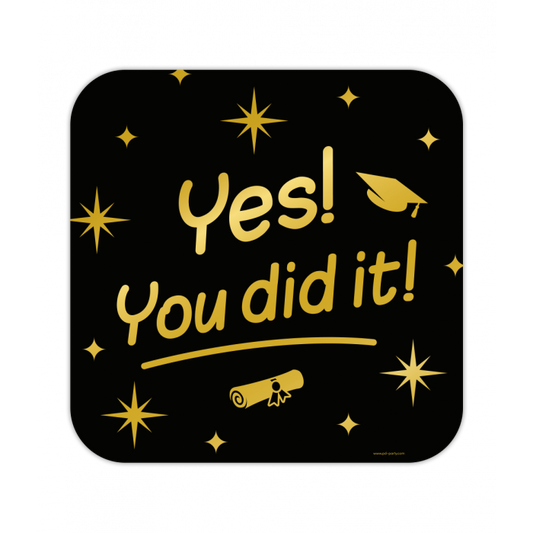 Huldeschild Zwart/Goud - Yes! You did it!