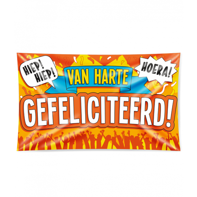 XXL Gevalvlag - Van harte gefeliciteerd!