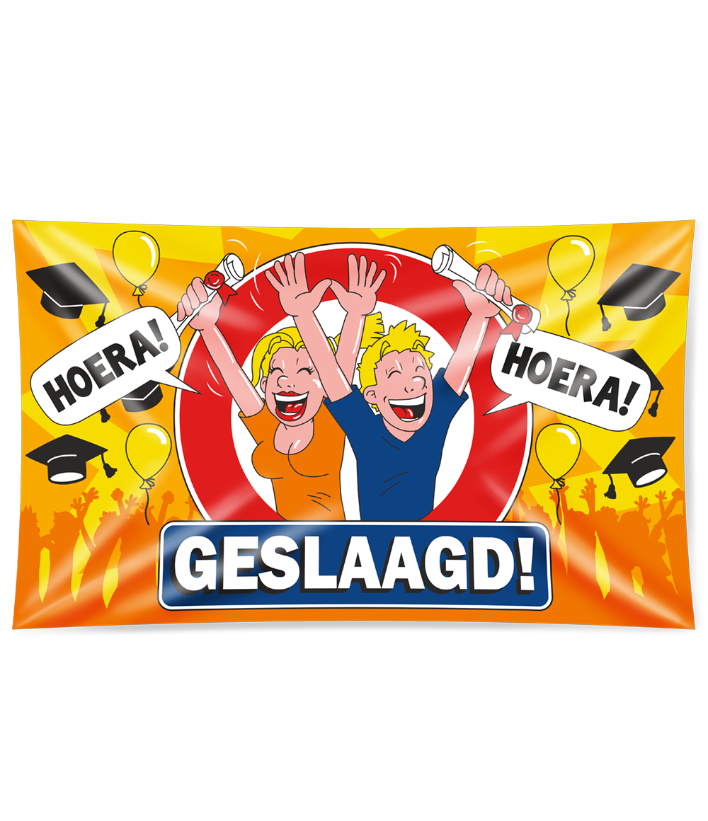 XXL Gevel vlag - Geslaagd