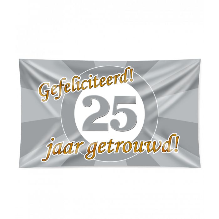 XXL Gevalvlag - 25 jaar getrouwd