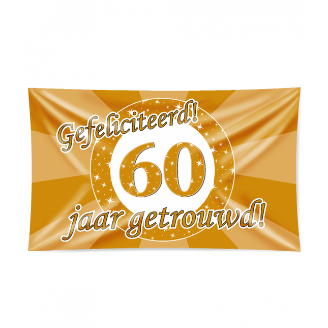 XXL Gevalvlag - 60 jaar getrouwd