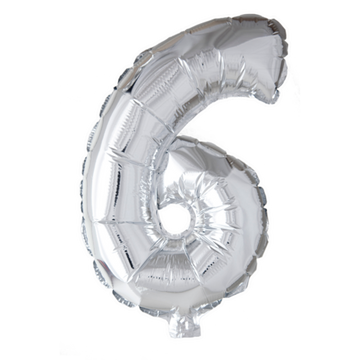 Folieballon nmr. 6 - Kleuren selecteerbaar
