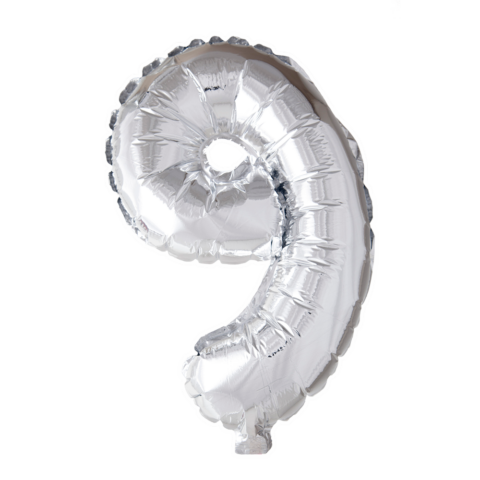 Folieballon nmr. 9 - Kleuren selecteerbaar