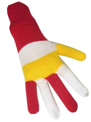 Handschoenen rood/wit/geel