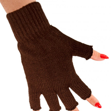 Vingerloze handschoenen bruin