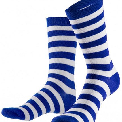 Sokken gestreept blauw wit