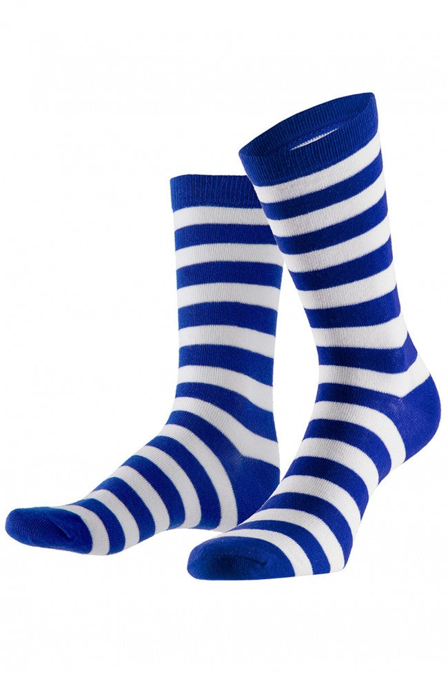 Sokken gestreept blauw wit