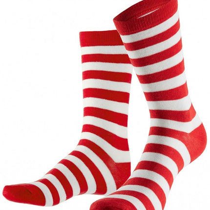 Sokken gestreept rood wit