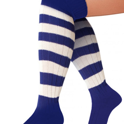 Kniekousen blauw/wit gestreept maat 41-47