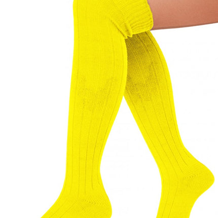 Kniekousen fluor geel maat 41-47