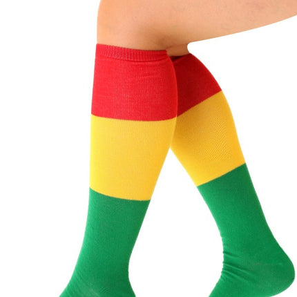 Sokken rood/geel/groen gestreept maat 39-42