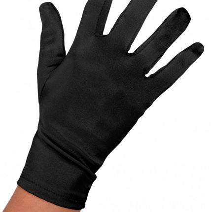 Handschoen satijn 20 cm zwart