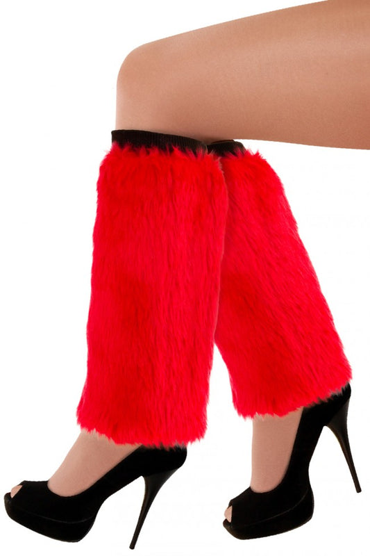 Beenwarmers pluche rood