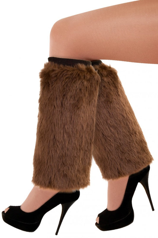 Beenwarmers pluche bruin