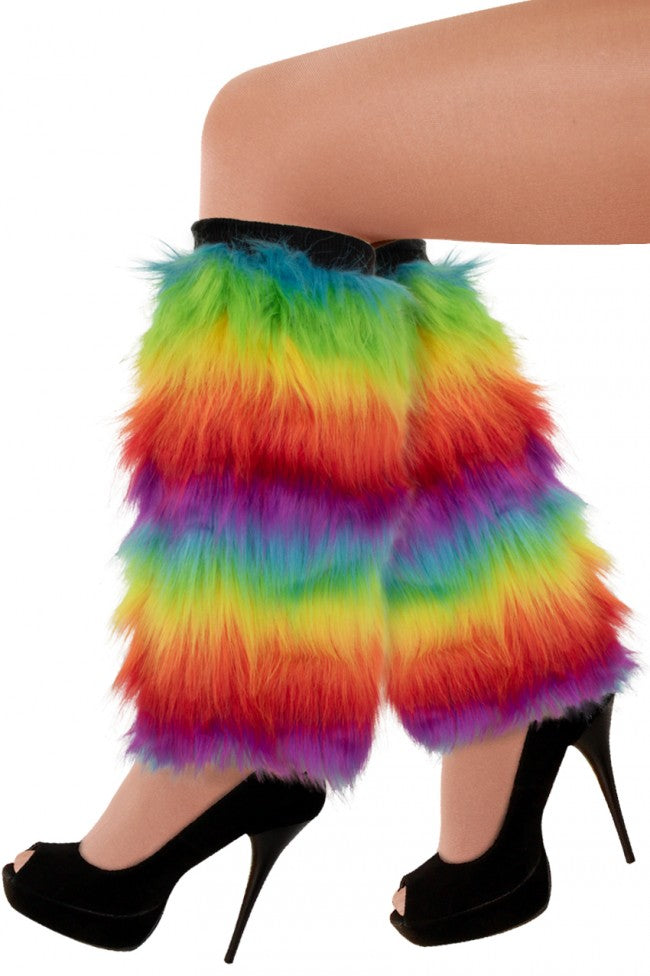Beenwarmers pluche regenboog