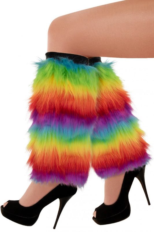 Beenwarmers pluche regenboog
