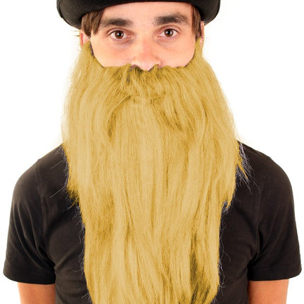 Baard met snor blond steil haar