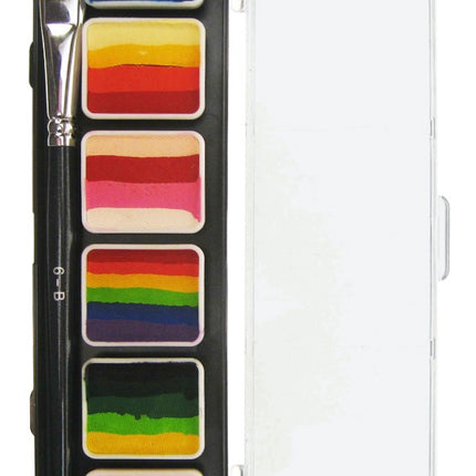 PXP 6 x 6 gram splitcake palet with a brush size 6 - B.