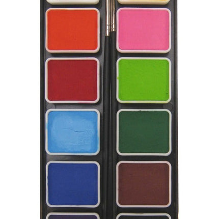 PXP Professional Colours palet regular colours 12 x 6 gram with 2 brushes size 2