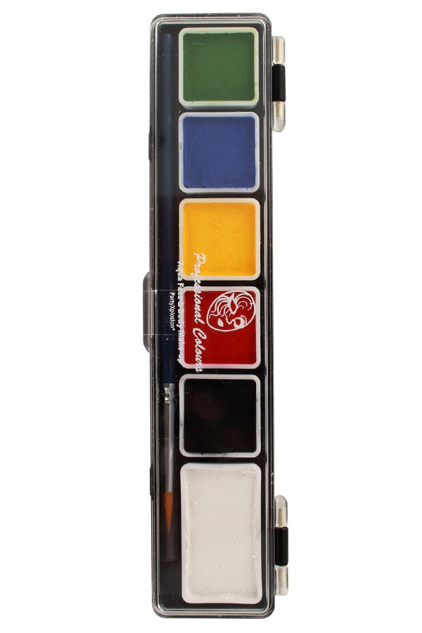 PXP Professional Colours palet essential colours 5 x 3 and 1 x 6 gram with a brush size 2.
