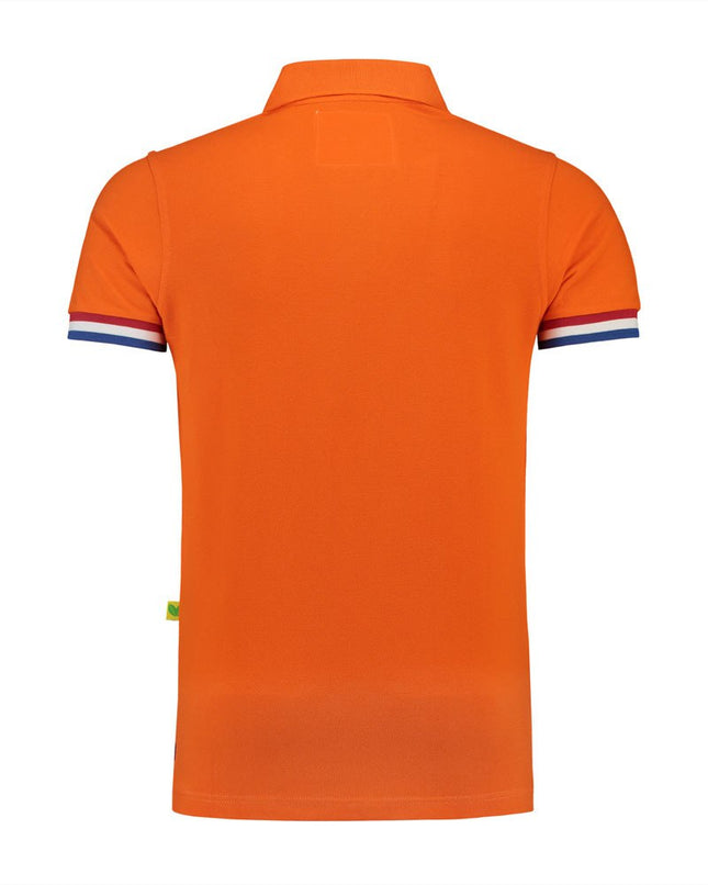 Oranje Heren Polo met Rood / Wit / Blauw Vlag