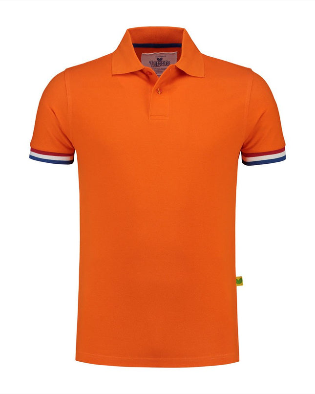 Oranje Heren Polo met Rood / Wit / Blauw Vlag