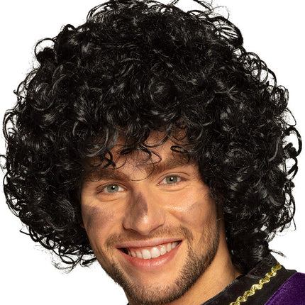 Pruik Piet krul zwart
