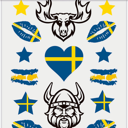 12x Plak Tattoo Zweden